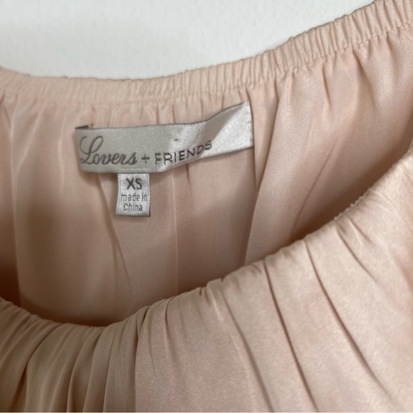 Lovers + Friends Night Lights Strapless Satin Midi Dress Champagne Sz XS Fairy - Picture 14 of 16